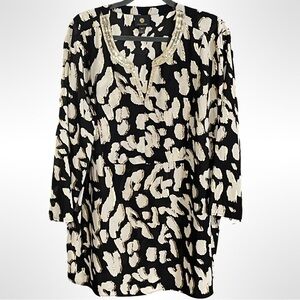 JM Collection Tunic Blouse Embellished Women's XXL